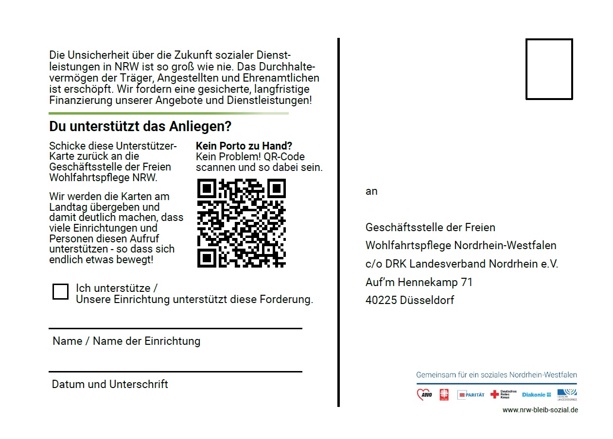 Postkarte Rückseite (c) www.nrw-bleib-sozial.de